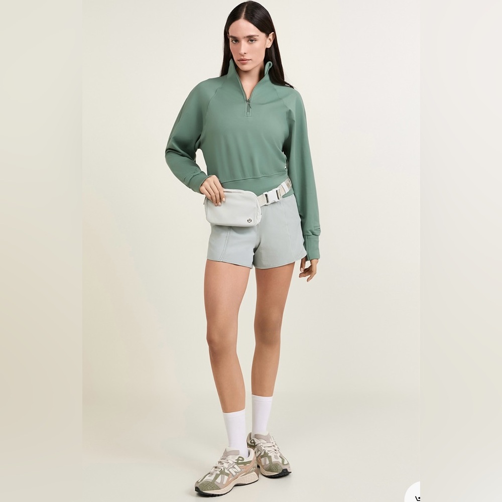 LULULEMON | It’s Rulu Fleece Half Zip mock neck sweatshirt SO SOFT! Olive green
